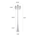Nobela Outdoor Lamp Post / Street Light Waterproof Three-Head Up Facing - 7 Ft - White