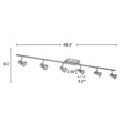 Protino Track Lighting Kit Adjustable Ceiling Fixture - 6-Light - Matte Nickel & Chrome with dimensions of 48" x 5.1"