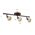 Stratford Track Lighting Kit Adjustable Ceiling Fixture - 3-Light - Cream & Oil Rubbed Bronze with dimensions of 22" x 7"