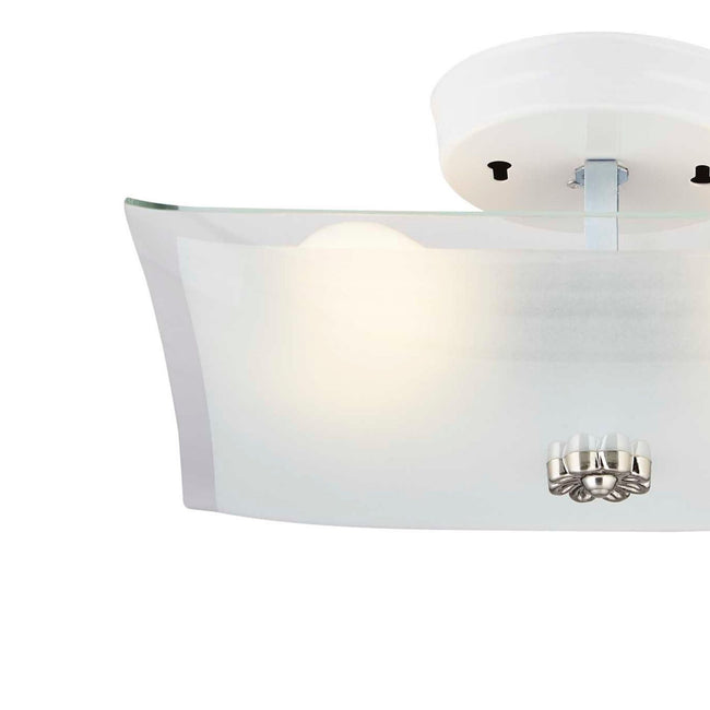 technology-Flush Mount Ceiling Light With Frosted Glass Shade - 12