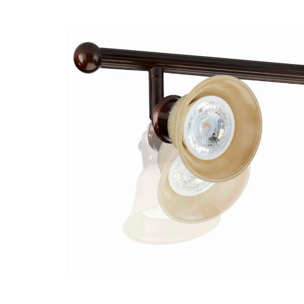 technology-Stratford Track Lighting Kit Adjustable Ceiling Fixture - 3-Light - Cream & Oil Rubbed Bronze