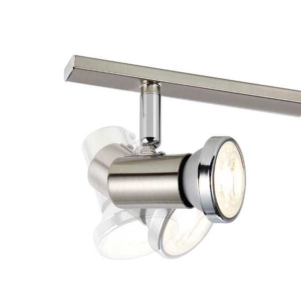 technology-Protino Track Lighting Kit Adjustable Ceiling Fixture - 6-Light - Matte Nickel & Chrome