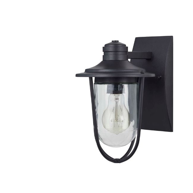technology-Wellesley Outdoor Wall Lantern / Sconce Down-Facing Waterproof Light - Black
