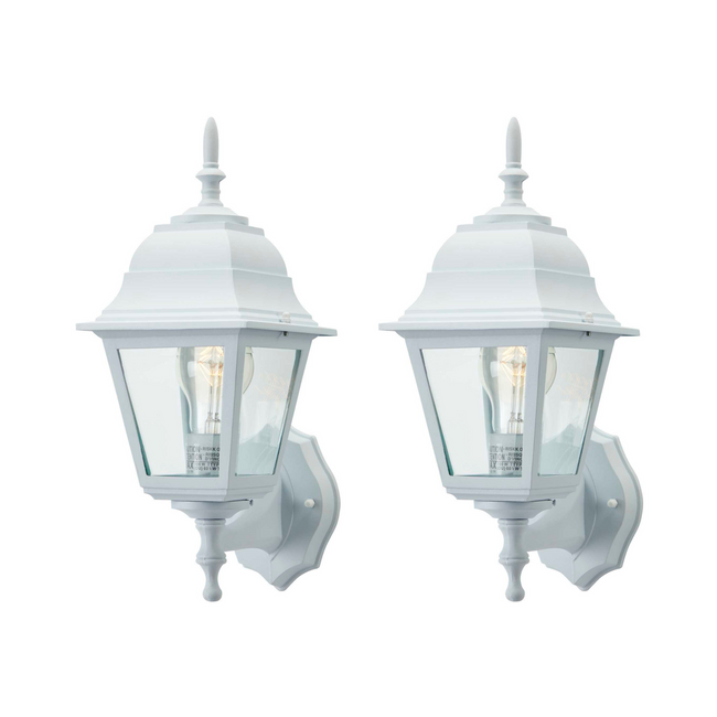 technology-Coach Outdoor Wall Lantern / Sconce Reversible Waterproof Light - 2 Pack - White