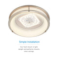 LED Flush Mount Ceiling Light Thin Design And Dimmable - 14" Width - Brushed Nickel