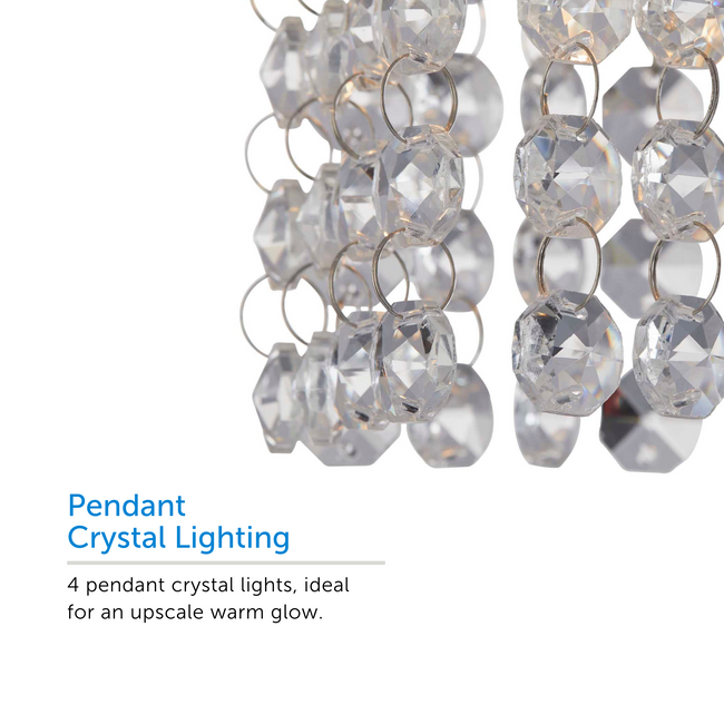 Pendant crystal lighting hang from the Cora track light