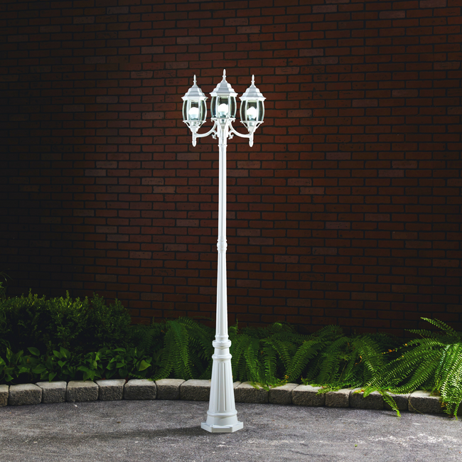 Installed lamp post in concrete 