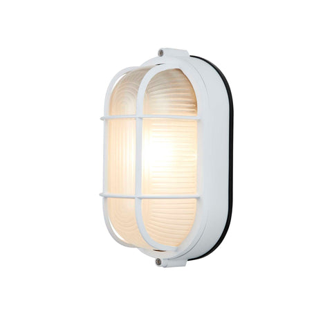 Marine Bulkhead Outdoor Wall Lantern / Sconce Oval Waterproof Light - White