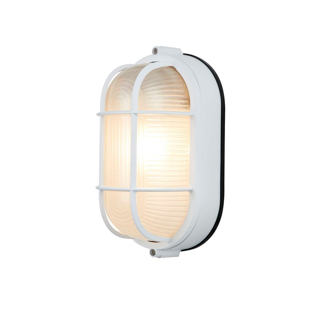 Marine Bulkhead Outdoor Wall Lantern / Sconce Oval Waterproof Light - White
