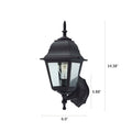 Coach Outdoor Wall Lantern / Sconce Reversible Waterproof Light - Black with dimensions of 14.38" x 6.0" 