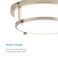 LED Flush Mount Ceiling Light Cage Design And Dimmable - 13" Width - Brushed Nickel