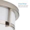 LED Flush Mount Ceiling Light Cage Design And Dimmable - 13" Width - Brushed Nickel