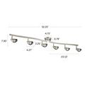 Osgoode Track Lighting Kit Adjustable / Foldable Ceiling Fixture - 6-Light - Chrome with dimensions of 52.25" x 7.30" 