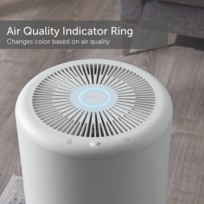 NOMA air quality indicator ring lit up blue