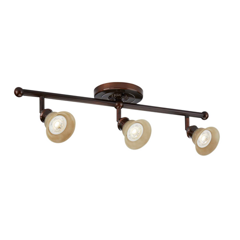Stratford Track Lighting Kit Adjustable Ceiling Fixture - 3-Light - Cream & Oil Rubbed Bronze 