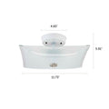 Flush Mount Ceiling Light With Frosted Glass Shade - 12" Width - White