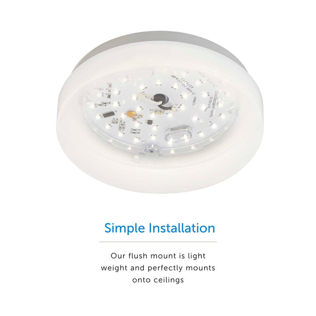 LED Flush Mount Ceiling Light With Frosted White Shade - 7" Width - Brushed Nickel