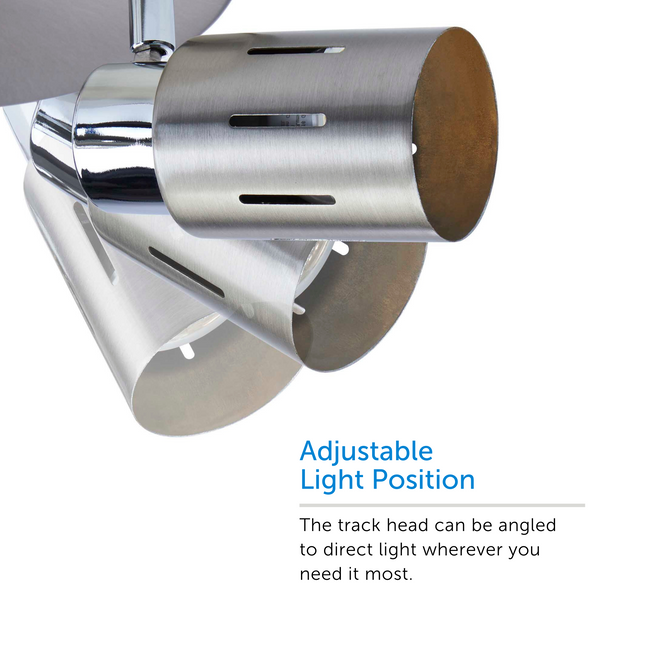 Eglinton track light showcasing adjustable light position – displaying 3 positions