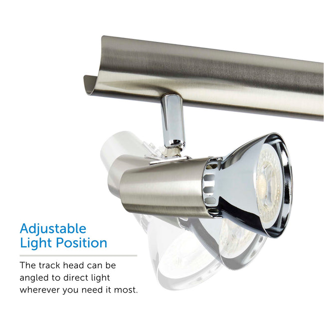 Futura track light showcasing adjustable light position – displaying 3 positions