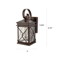 Paisley Outdoor Wall Lantern / Sconce Waterproof Down-Facing Light - 2 Pack - Bronze with dimensions of 11.25" x 5" 