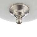Flush Mount Ceiling Light  With Frosted Glass Shade - 13" Width - Brushed Nickel