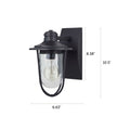 Wellesley Outdoor Wall Lantern / Sconce Down-Facing Waterproof Light - Black with dimensions of 10.5" x 6.63" 