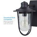 Wellesley Outdoor Wall Lantern on a white background angled to the left displaying the bulb inside