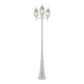 White outdoor 3 headed lamp post