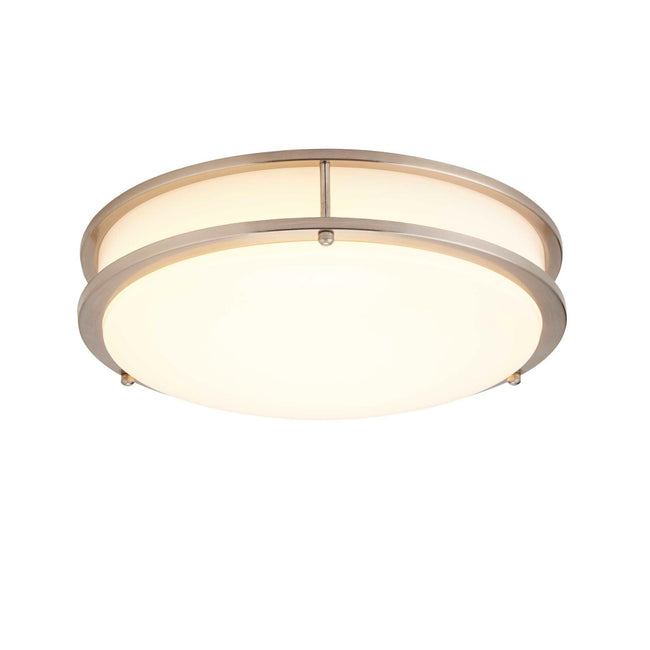 LED Flush Mount Ceiling Light Thin Design And Dimmable - 14" Width - Brushed Nickel