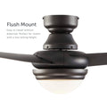 Contemporary Ceiling Fan with Dimmable Light - 3 Blades - Black as a flush mount