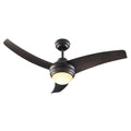 Contemporary Ceiling Fan with Dimmable Light - 3 Blades - Black on white background