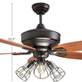 Gunnar Ceiling Fan with Dimmable Lights - 5 Blades - Dark Brown & Bronze product dimensions of 22.2"