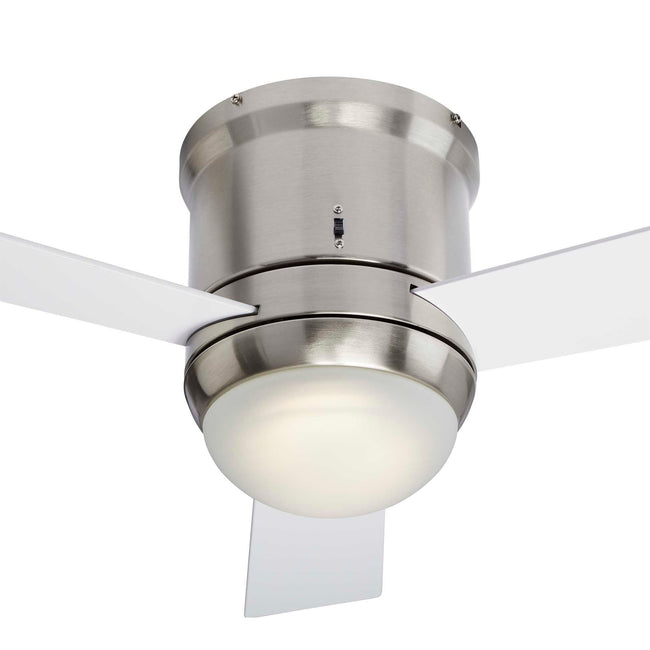 LED Rex Ceiling Fan Dimmable Light - 3 Blades - Silver close-up on white background