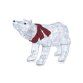 NOMA 2.25 Ft Pre-Lit Polar Bear with Red Scarf and Pure White Lights. White Background.