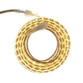 Warm White Rope Light Coiled, Flat on White Background