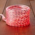 NOMA 24.7 Ft Flexible LED Rope Light - Red, Coiled Stack on Wooden Floor