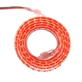 Red Rope Light Coiled, Flat on White Background