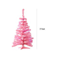 NOMA 3 Ft Pink Table Top Tree with Warm White Lights With Measurement Line on Right indicating 3 Feet. White Background