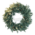 NOMA Mini Pinecone Wreath with Small White Deer Sculpture in Center. White Background 