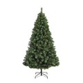 NOMA 6.5 Ft Kawartha Pine Christmas Tree with 200 Warm White LED Lights. White Background.