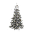 NOMA 7 Ft Snow Dusted Alpine Christmas Tree with 650 Micro-Brite LED Lights. White Background.
