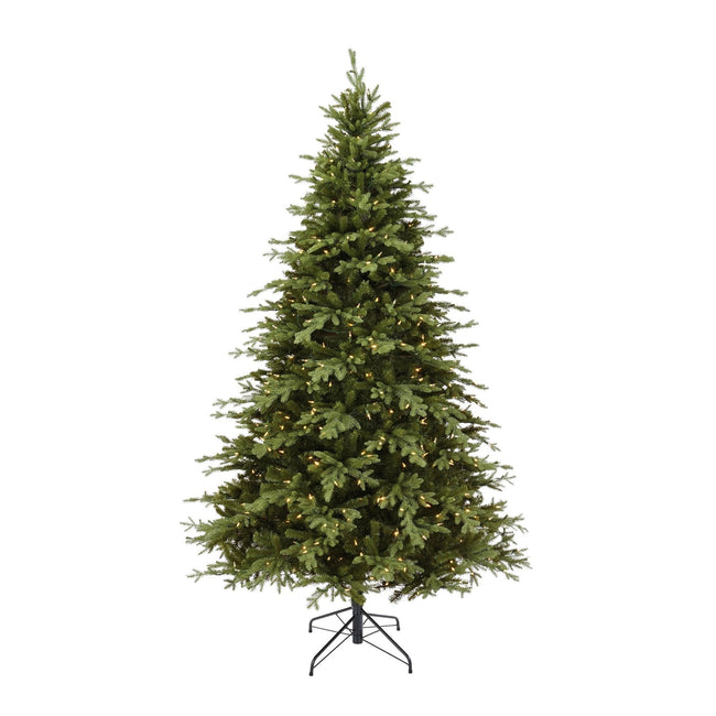 NOMW 7.5 Ft Appalachian Pine Christmas Tree with 600 Color Changing Lights. White Background