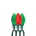 NOMA C9 String Lights 3  Red & Green Bulbs, Green Wire on White Background